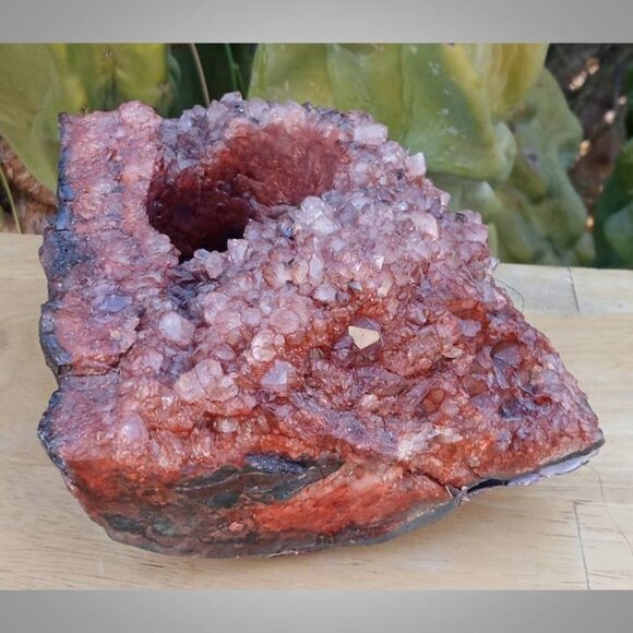 Crystal stone tea light candle holder - RED - Picture 4 of 8